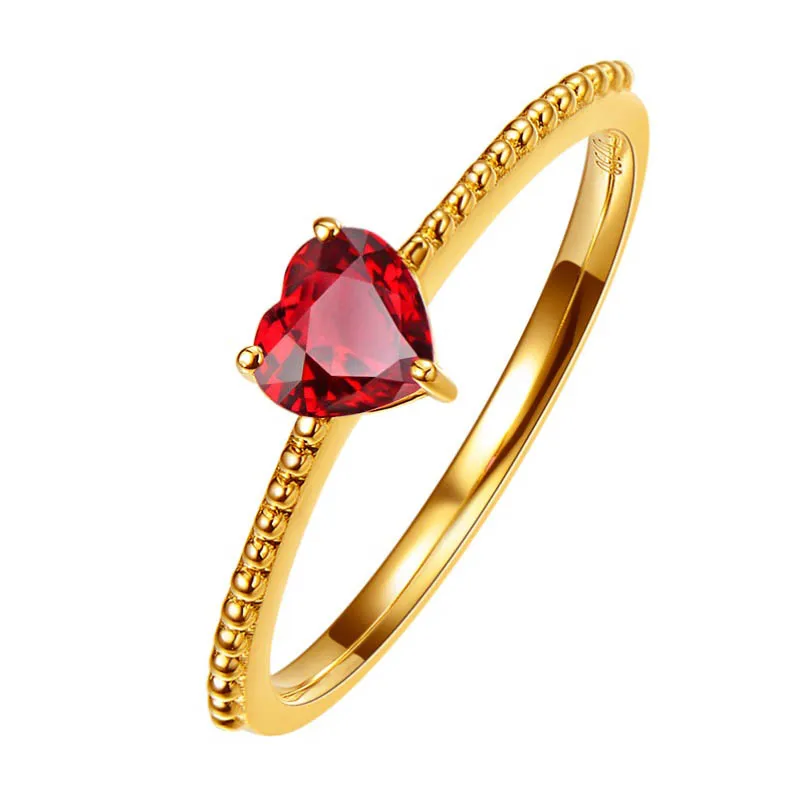 SGARIT Factory Wholesale Red Ruby Ring 18k Gold Jewelry Brand Trendy Natural Gemstone Engagement Wedding Ring Rose Yellow Gold