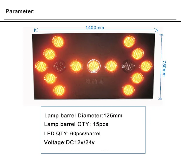 European Market Road Security Indicator LED Arrow Traffic Road Board Signs