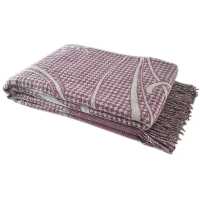 BLUE PHOENIX Blankets for Winter New Zealand Wool Jacquard Flower king Size