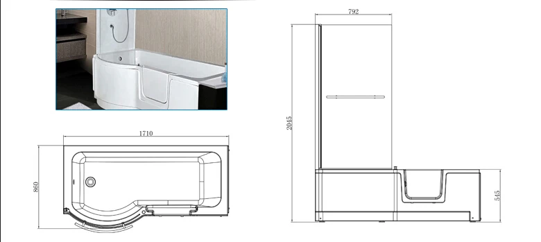 SL9142(00) Acrylic Walk In Bathtub supplier