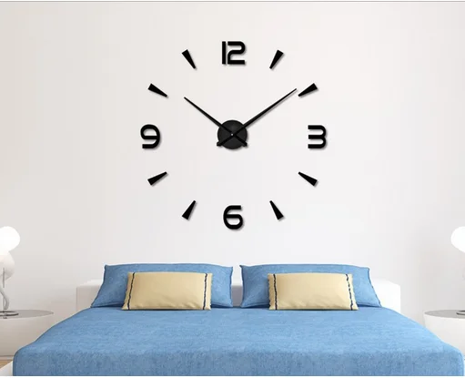 Room Novelty sticker 3D frameless  Diy  Home Clock Wall