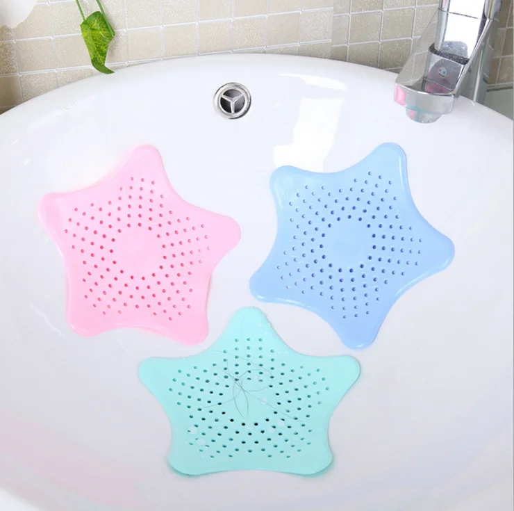 4 Pack Color Starfish Hair Catcher Star Bathroom Drain Strainer Hair  Catcher Bathtub Shower Drain Cover Hair Trap Hair Catcher Bathtub Drain  Strainers