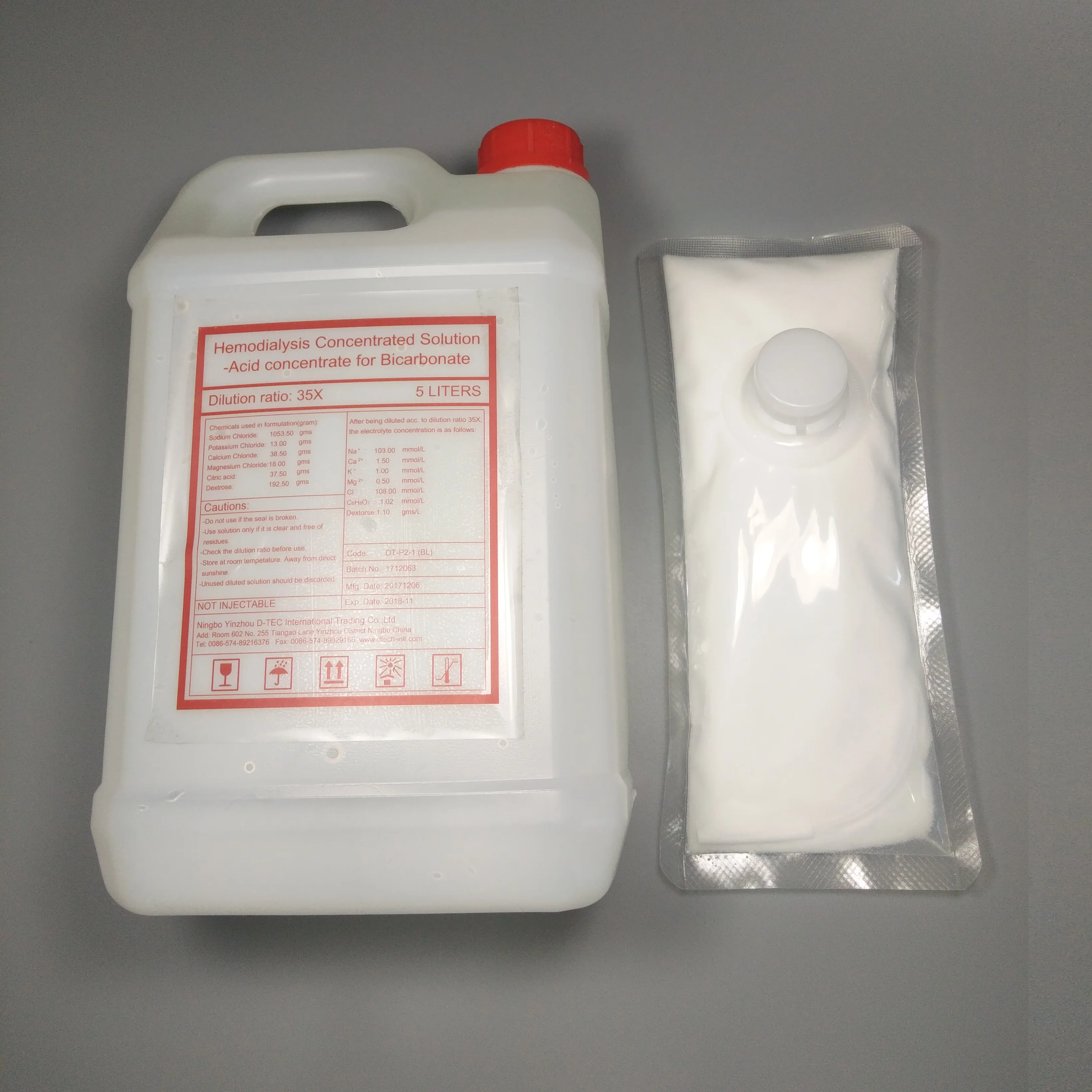 Renal dialysis machine acid concentrate solution and dialysis powder-B(4008) consumables for Fresenius 4008