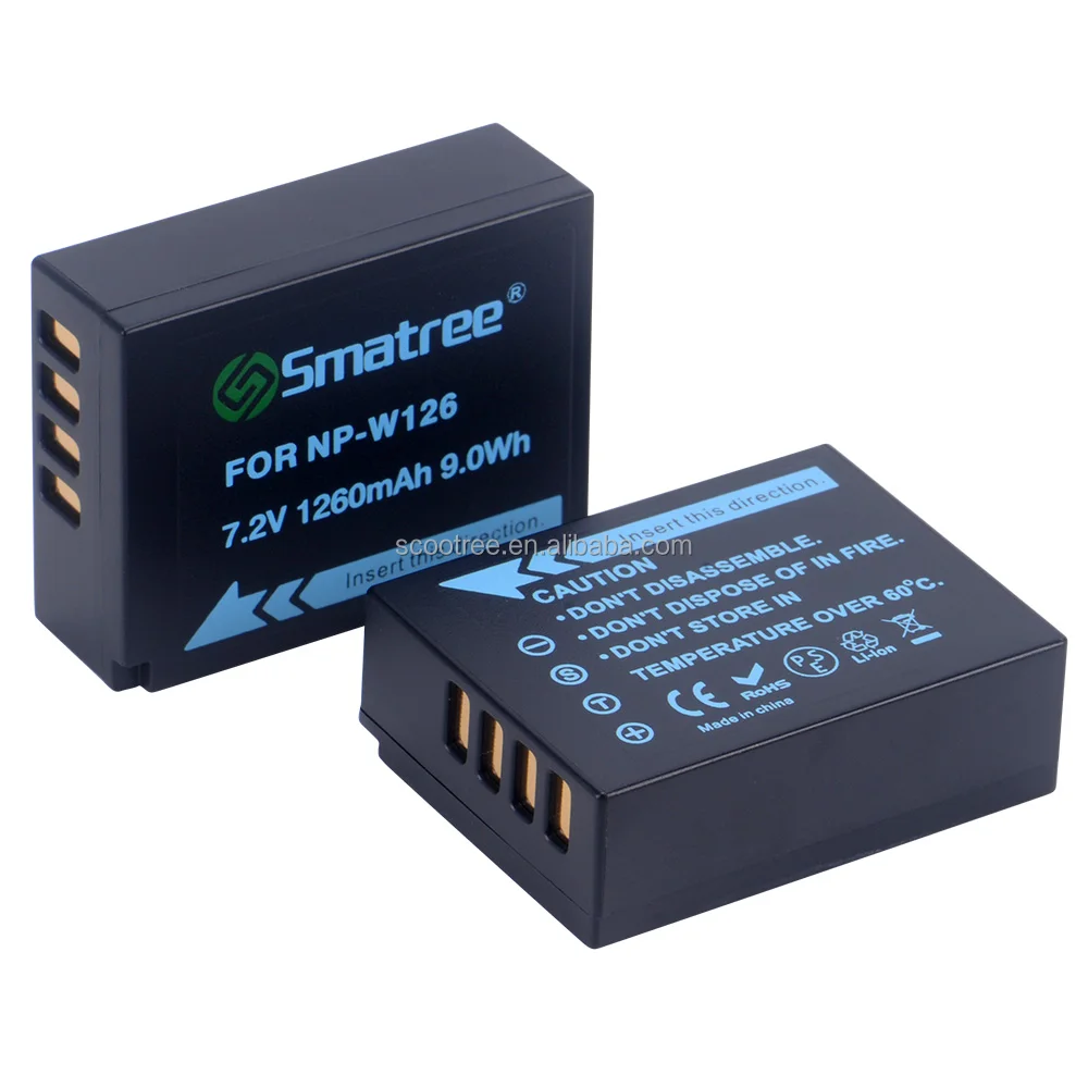 Smatree перезаряжаемая аккумуляторная батарея для цифровых фотоаппаратов 1400 мА/ч, Двухканальное зарядное устройство для NP-W126