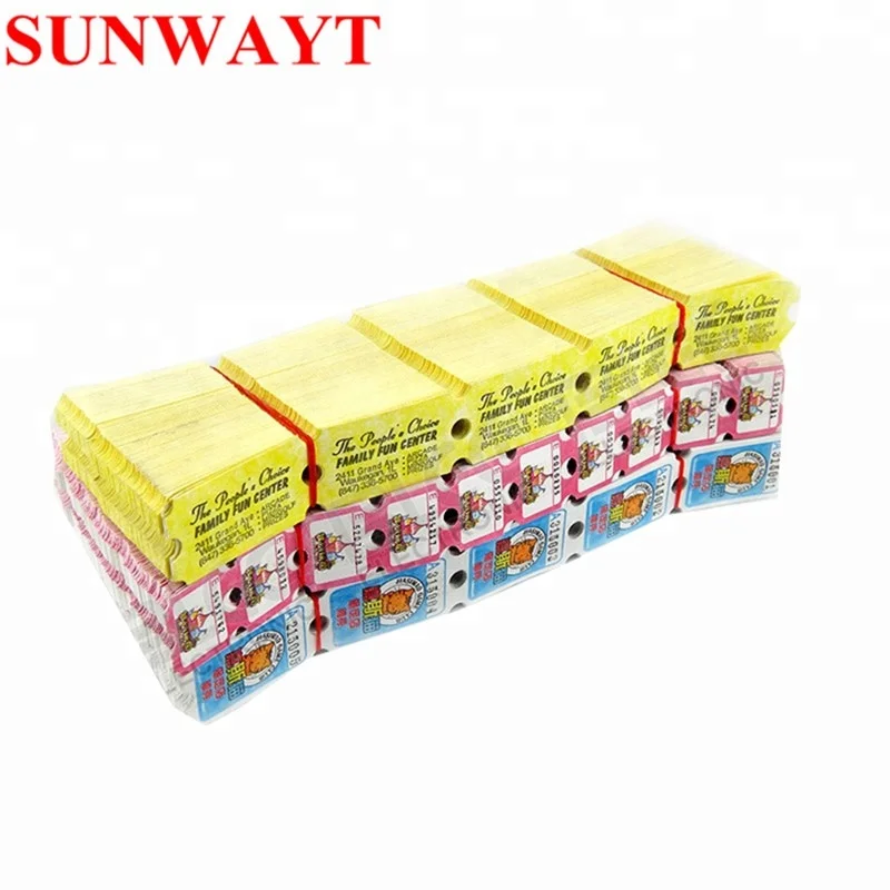 160g 180g Custom Design Redemption Ticket Use for Coin Operated Lottery Game Tickets for Arcade Games