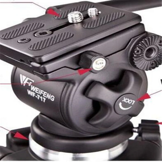 Professional Weifeng 717 Camera Tripod Fluid Pan Head Weifeng 717 WF717  for Studio Photography Shooting/Studio