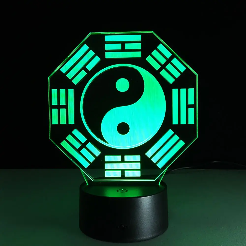 Trung Quốc Dự Đoán Phong Thủy Taiji Bát Quái Đèn Yin Yang Tai Acht  Trigramme Trigram Ánh Sáng Ban Đêm Nhà Văn Phòng Đèn Bàn - Buy 3D Ánh Sáng  Ban Đêm,3D