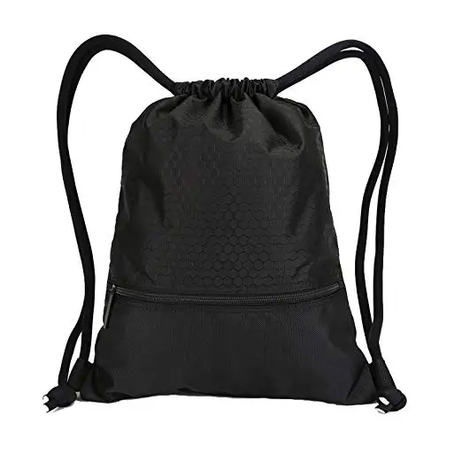 Double Sturdy Drawstring Bag With Pockets Waterproof Sports Large ...