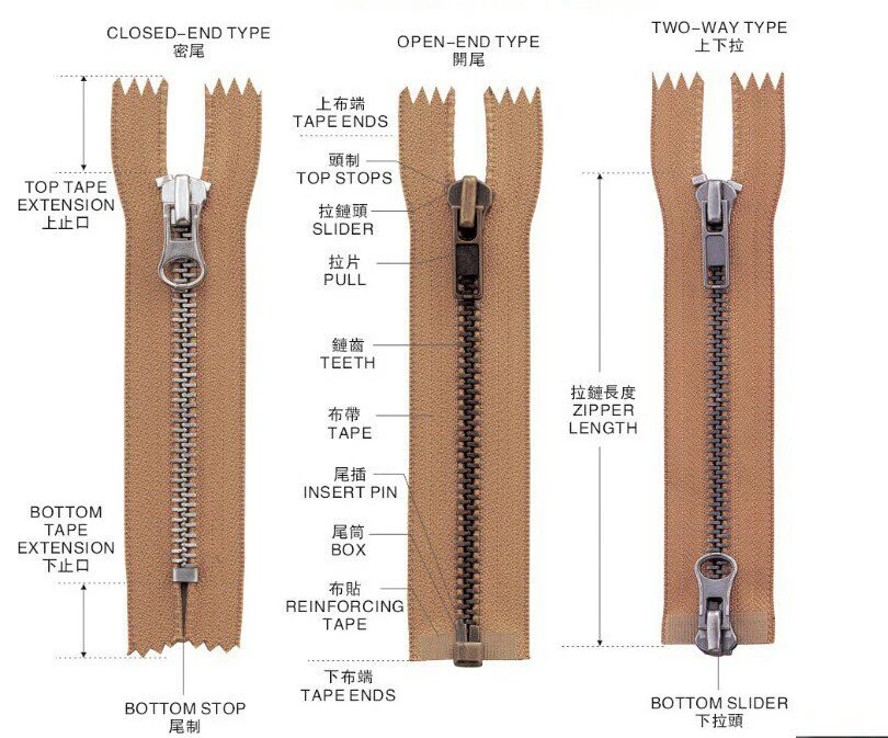 Custom Brass Zip Polished Metal Zipper Gold Teeth Fancy Metallic Purse