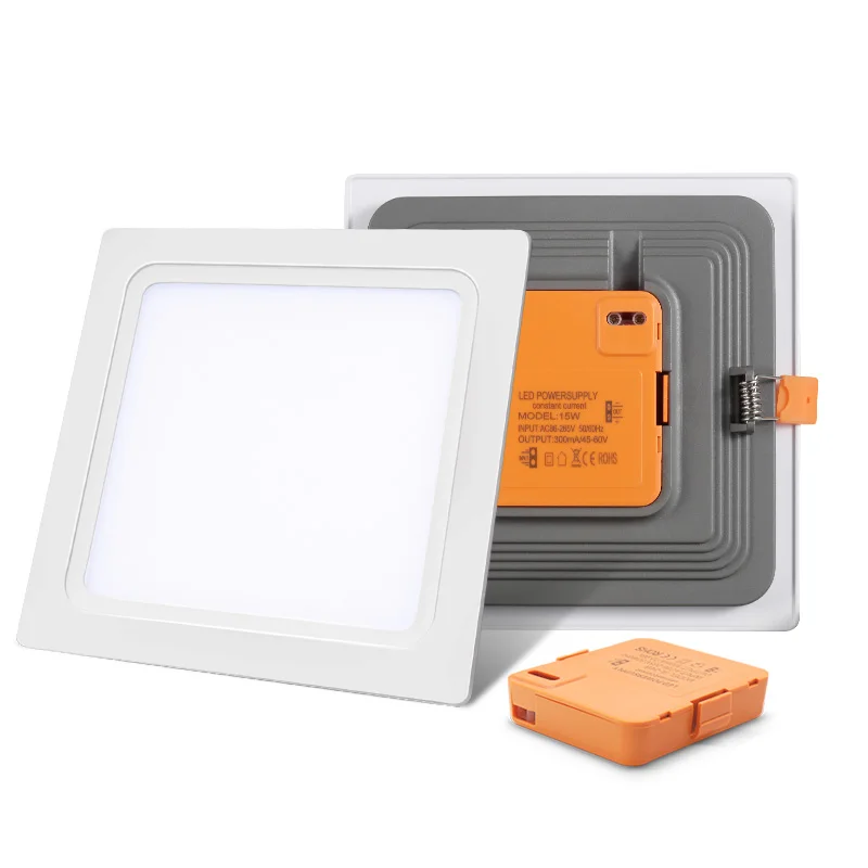 factory price super slim smd2835 surface mounted lighting ultra-thin white color led panel light with 6w 15w square