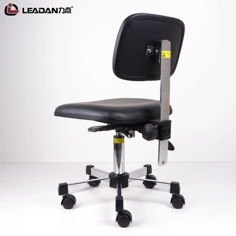 Офисное антистатическое кресло LEADAN из ПУ кожи черного или синего цвета