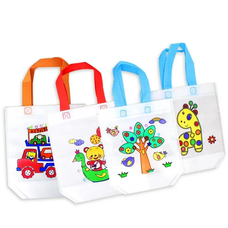 Creative Non-woven Graffiti Bag, Diy Painting Tote Bag, Lightweight Handbag,  Children's Day Gift - Temu