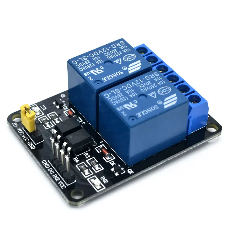 12v 2 Channel Relay Module Low Level Trigger Shield With Optocoupler 2 ...