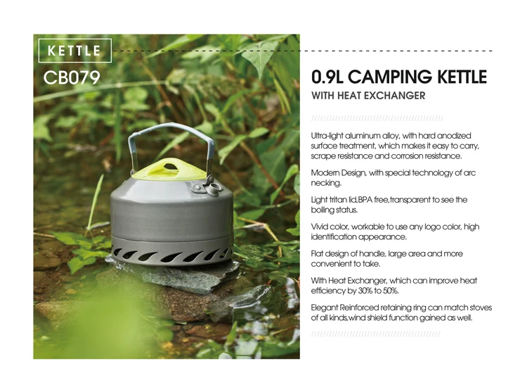 Kingpool Compact Heat Exchanger Outdoor Camping Kettle Coffee Pot
