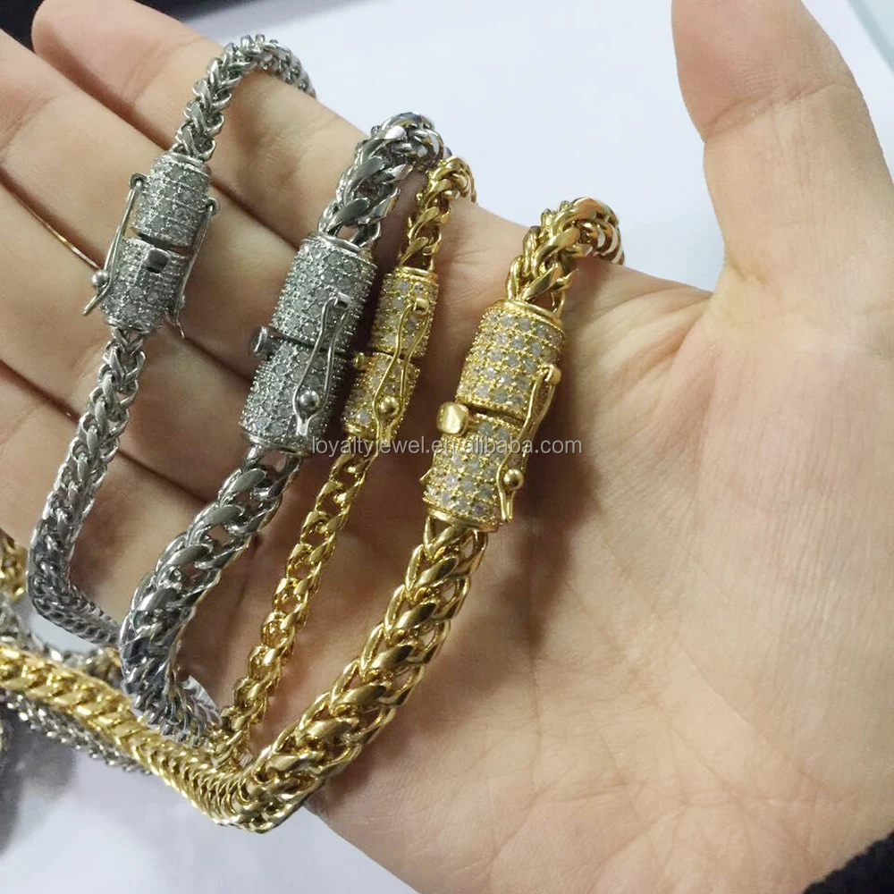 gravedad solamente Frotar Source Collar de cadena de oro de Dubái para hombre, con cierre de diamante  on m.alibaba.com