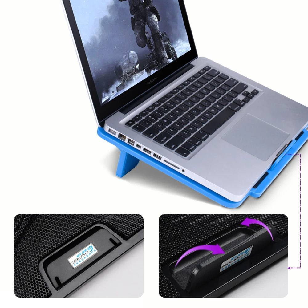 
Горячая Распродажа, супертонкий вентилятор Coolcold для ноутбука 15,6 дюйма, охладитель, двойные вентиляторы, Портативная подставка для охлаждения ноутбука 