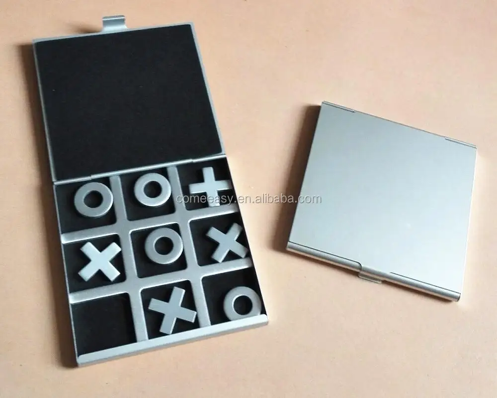 Tic Tac Toe Game XO Games Noughts and Crosses Board Aluminum Folding XMAS GIFT 