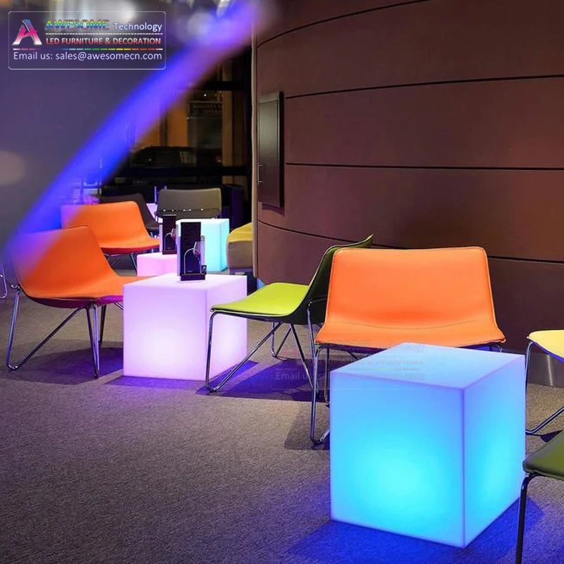 led illuminated square terrace table furniture (cb400)
