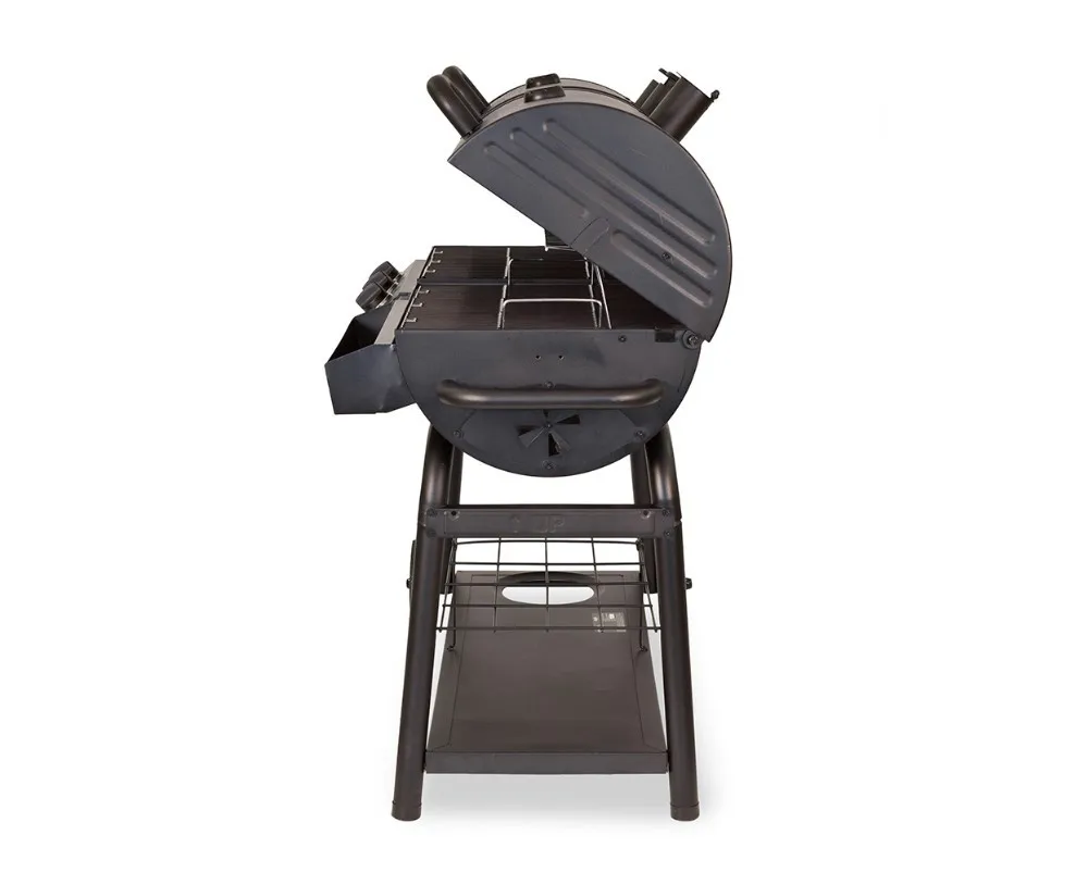 Bbq Barbecue Gas Charcoal Combo Grills Smoker Commercial Cast Iron Heavy Duty Outdoor Trolley