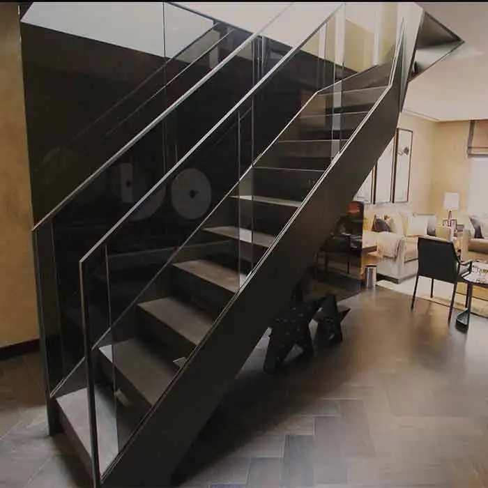 Американский дизайн лестницы одиночная стальная деревянная лестница/моно