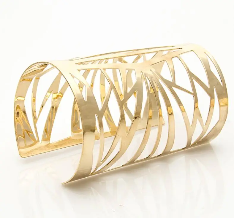 Stylish Golden Wires Cuff Bangle Bracelet  Neshe Fashion Jewelry