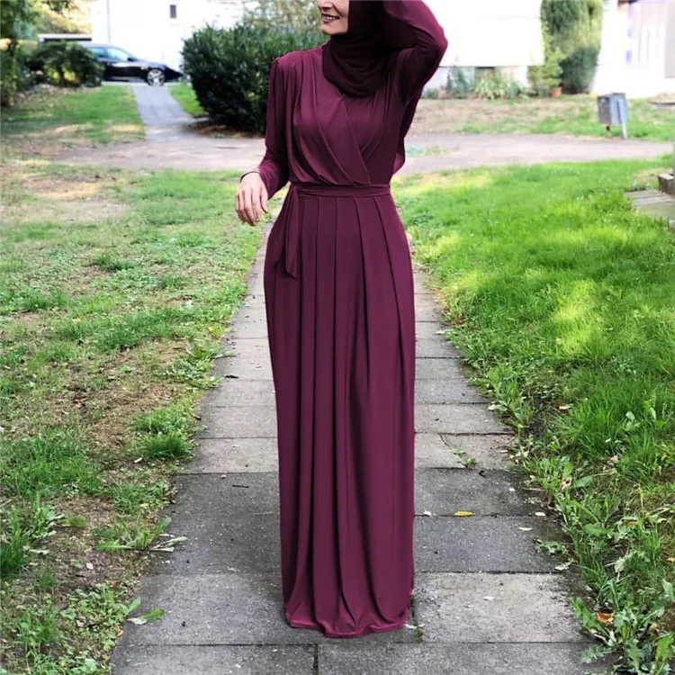 2019 Muslim Women Casual Dress Abaya Kimono Long Sleeve Maxi Dress - Buy  Muslim Women Dress Abaya Muslim Dress Muslim Dresses Long Sleeves Muslim  Evening Dress,Women Dresses With Belt Muslim Women Dress