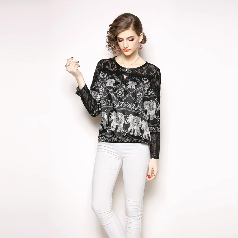 ladies black chiffon tops
