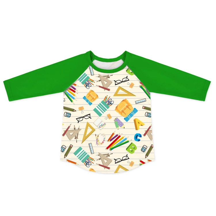 
 Новый дизайн; сезон осень; топы; футболки для девочек с рукавами реглан  