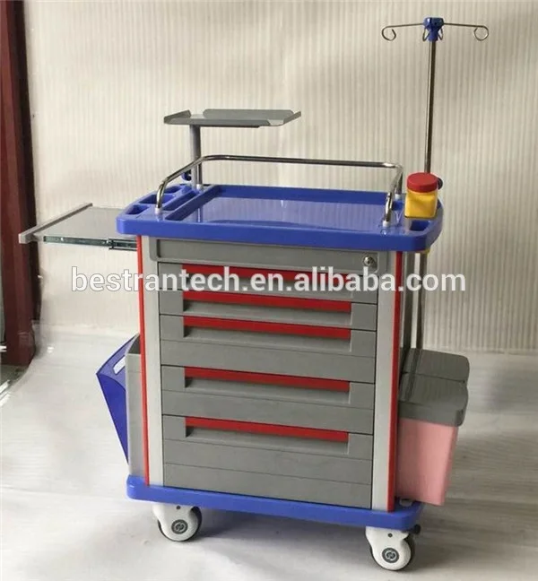 Suzhou BT-EY001 дешевая Больничная пластиковая тележка для чрезвычайных ситуаций, медицинская тележка, светодиодная Хирургическая Лампа
