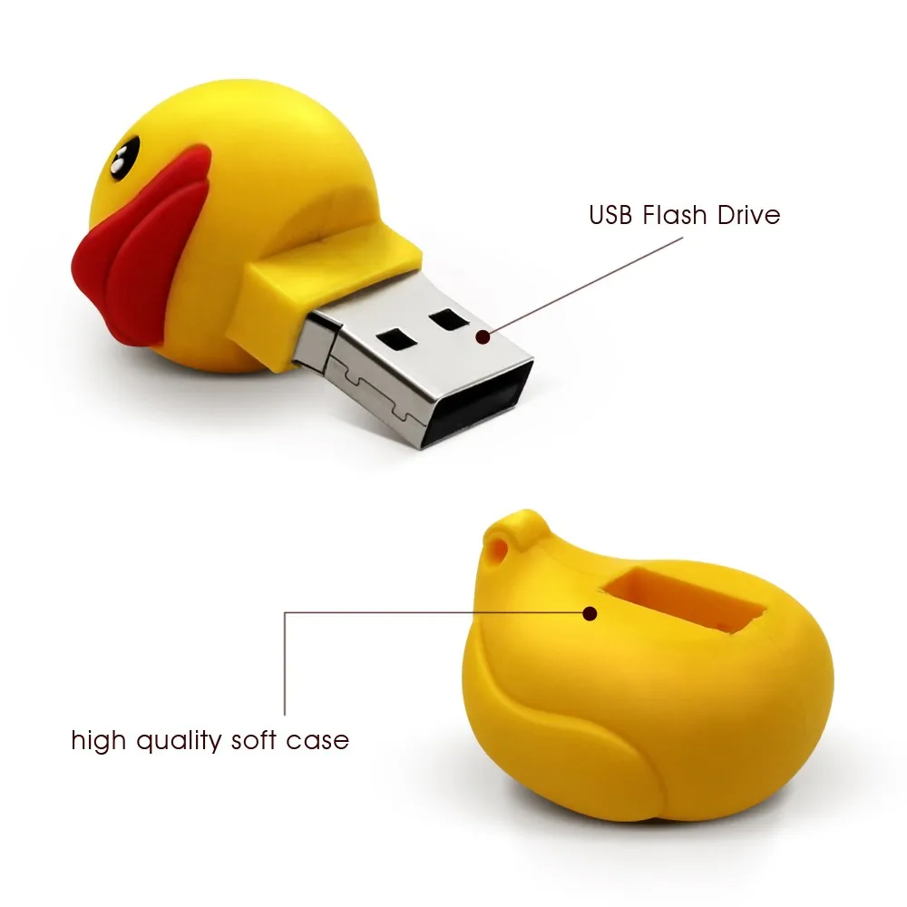 Itens promocionais culturais bonito usb flash disk dos desenhos animados  pato pendrive memória, image size:1000x1000