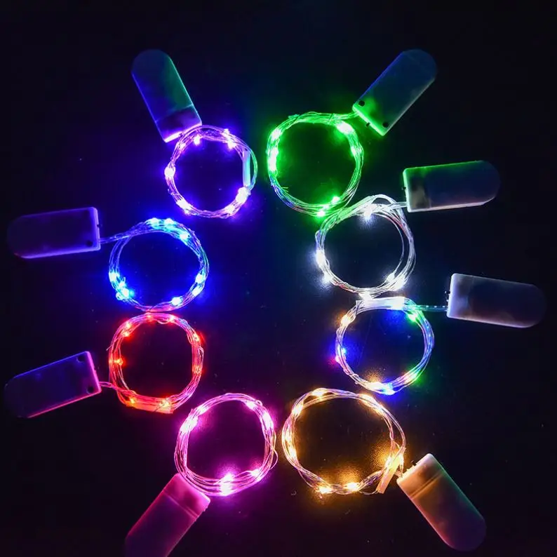 2M Waterproof LED Outdoor Lighting Strings CR2032 Battery Powered Flexible Copper Wire String Light LED Lamp for Christmas