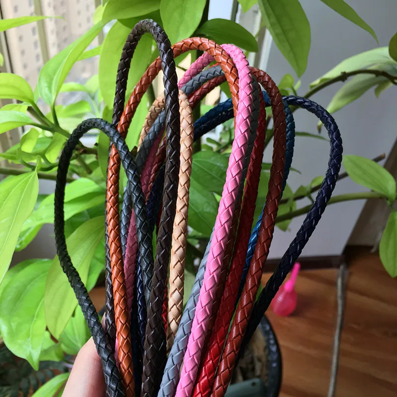 4mm Vegetable Tanned Leather Top Layer Round Genuine Leather Cord For