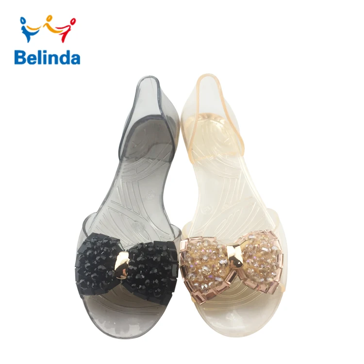 
 Сандалии-желе женские прозрачные без застежки из ПВХ  