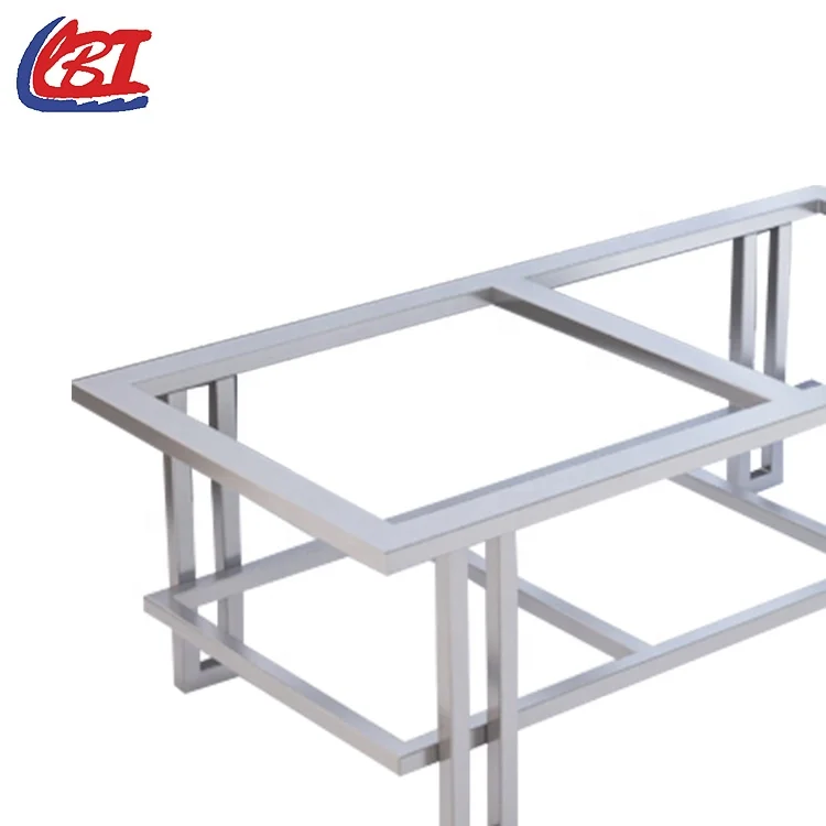 Oem Customized Modern Adjustable Dining Table And Chairs Tube Stool Metal Frame Fabrication