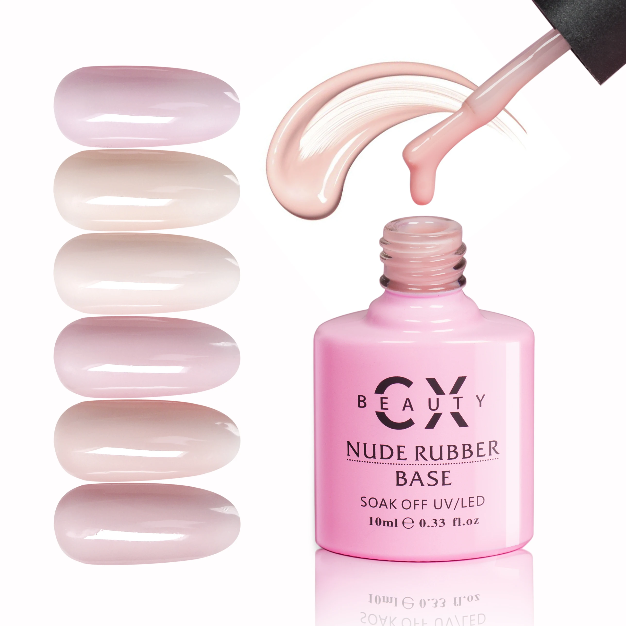 OEM/ODM 2 Step Gel Nude Color French Rubber Base Coat