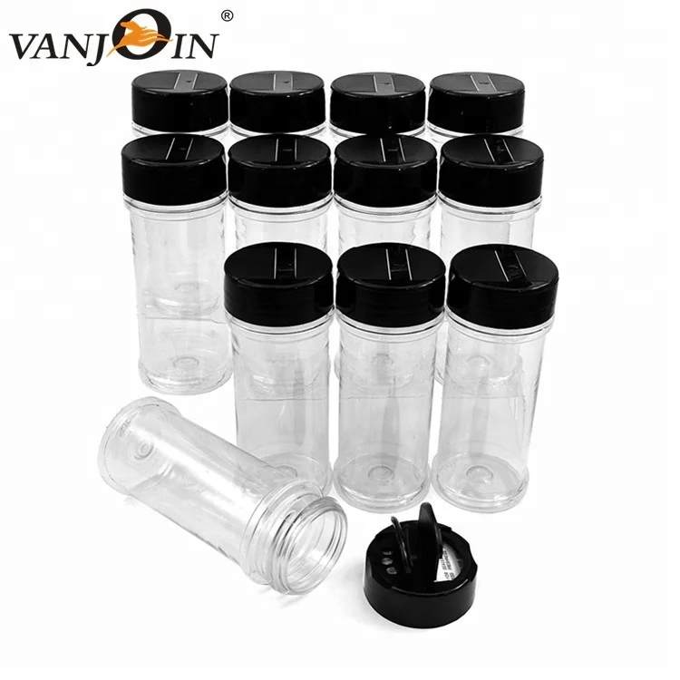 Set of 28 Pcs Empty Plastic Spice Bottles for Storing Barbecue