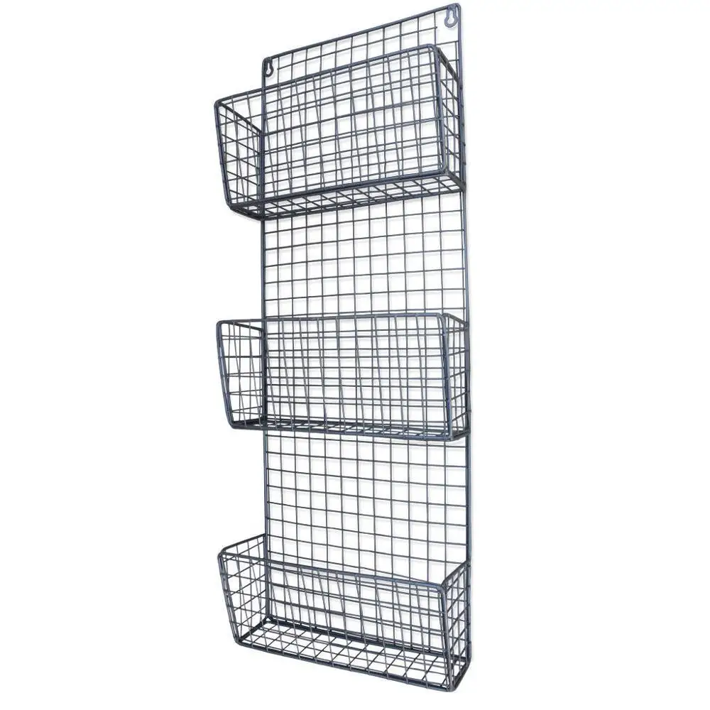 Panier Rangement Métallique Fockety - Suspendu Sous Étagère - Blanc - Idéal Cuisine & Bureau