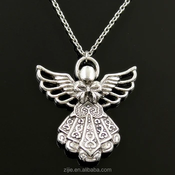 Vintage style jewelry wholesale men cool accessories guardian angel wings pendant necklace