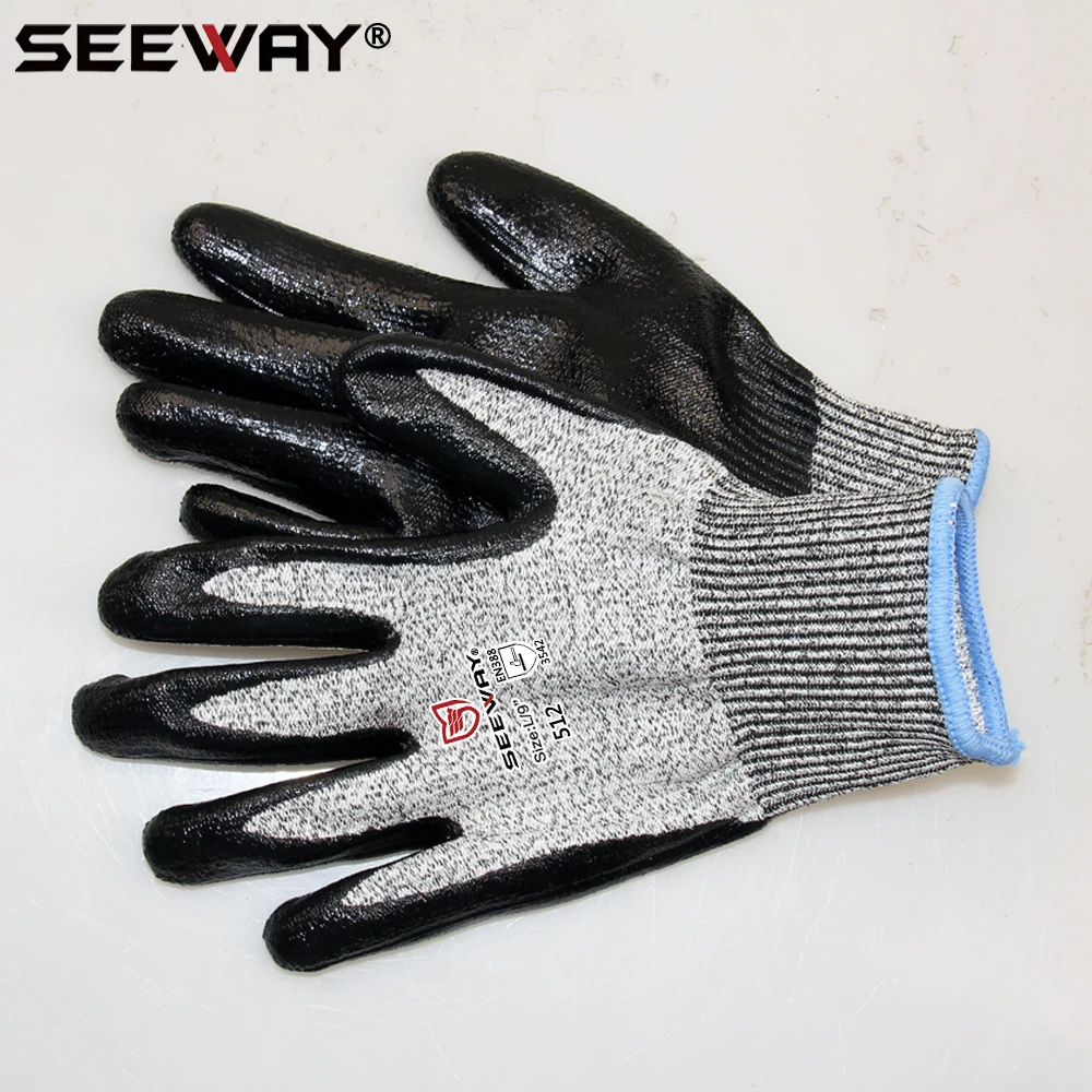 seeway hppe nitrile coated safety gloves