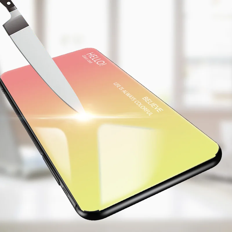 Simple Gradient Tempered Glass Hard Case With Soft Frame Cover for Nokia X6 7 Plus 8 3.1 Plus 7.1 X7 3.1 Plus 9 Phone Coque Capa