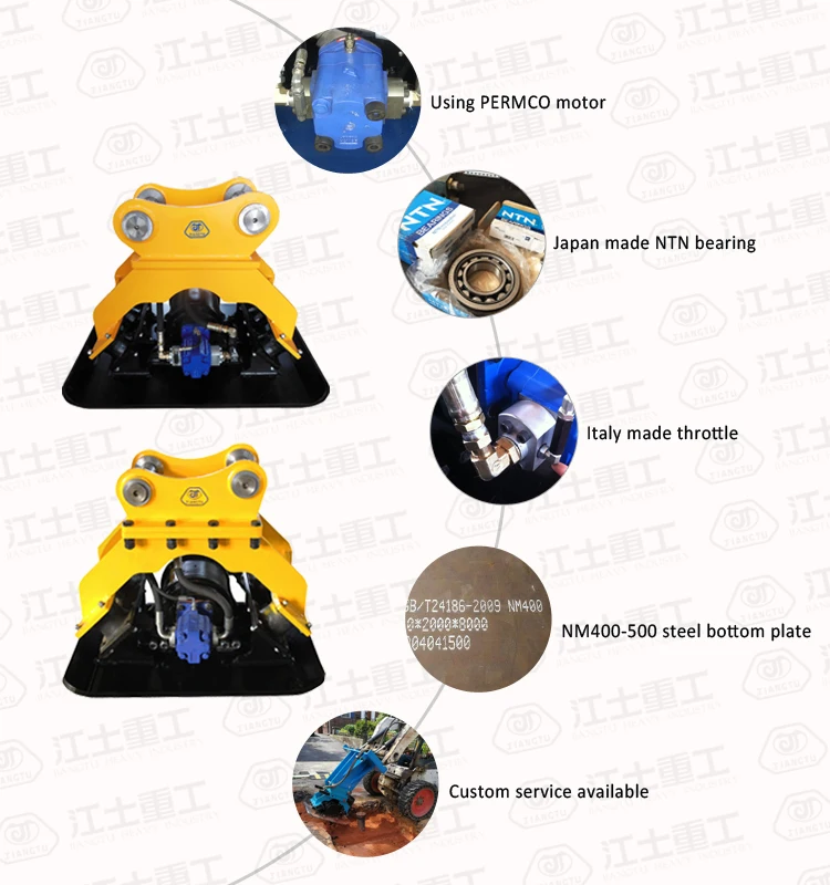 CE/ISO 9001 Vibrating Plate Compactor for Kubota Hydraulic Plate Compactor Compaction Plate