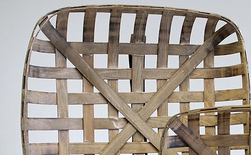 extra large tobacco baskets for sale Large Square Rustic Farmhouse Style Wall Decor Set of 2 Wood Tobacco  Baskets for Sale