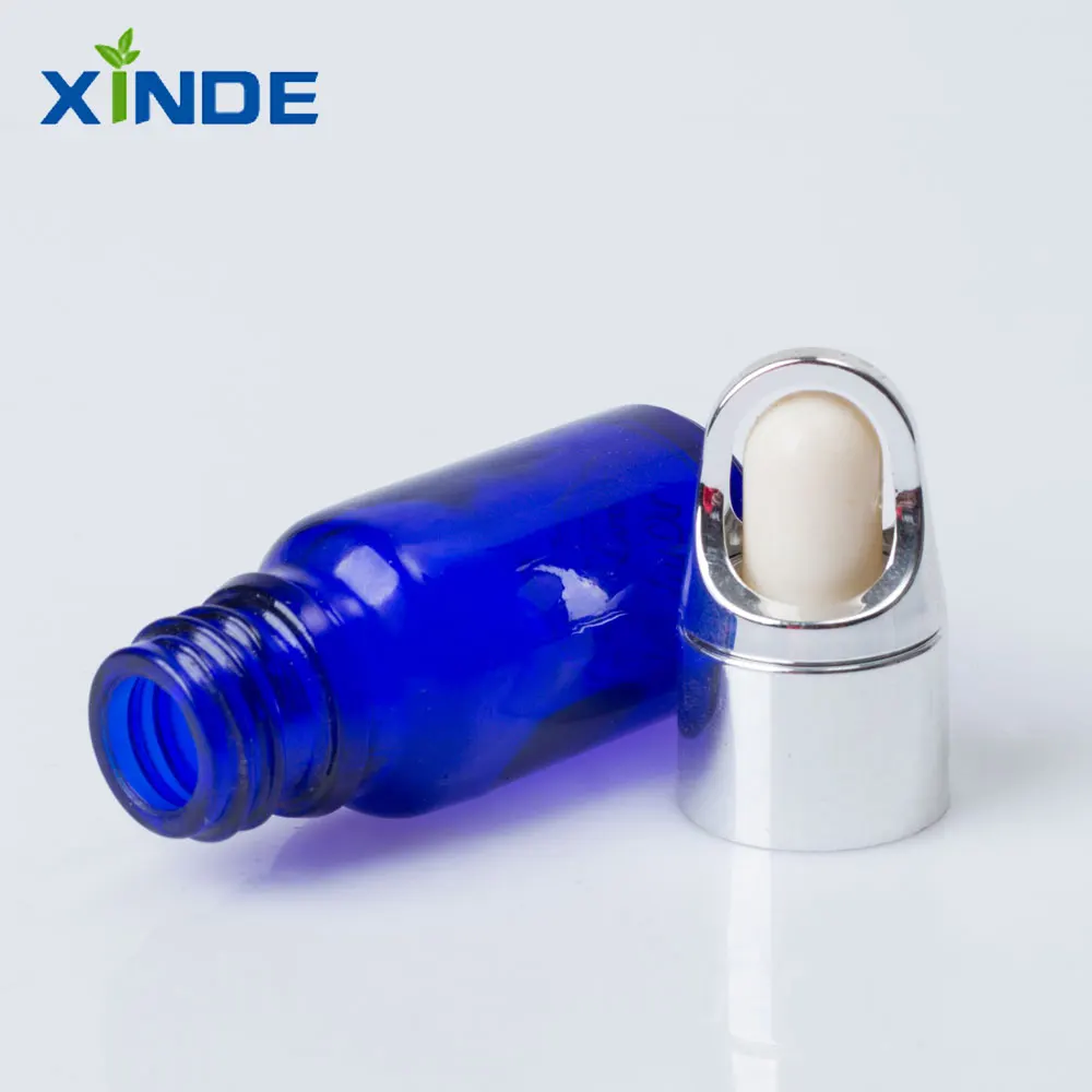 product blue 20ml to 100ml glass dropper bottles with pump essential oil containers with plastic cap-0