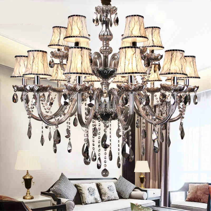 Factory direct chandelier crystal chandelier modern home living room retro gray led decorative crystal lamp 6/8/10 lamp
