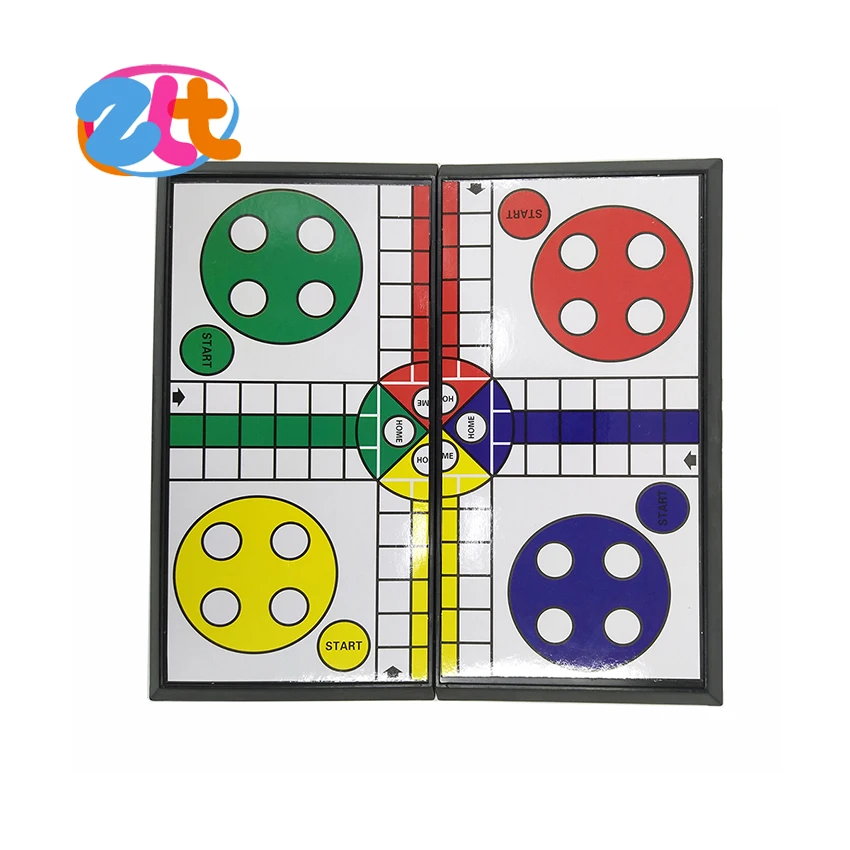 Jogo de tabuleiro ludo estojo de plástico portátil