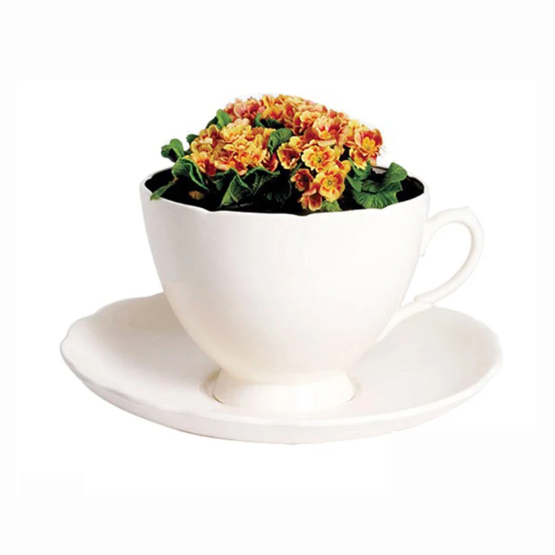 Teacup Plant Pots Ceramic Outdoor Large Flowerpot