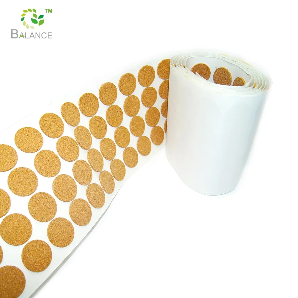 Natural Cork Pad Chair Feet Protector Adhesive Cork Circle Glass Protection Sticky Cork Dots for Furniture