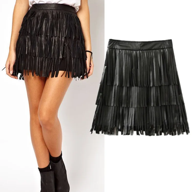 Black Fringe Skirt Sexy Dance