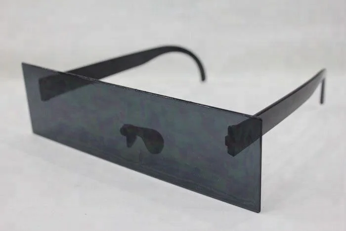 One-Piece Alien Sunglasses with Black Bar Design