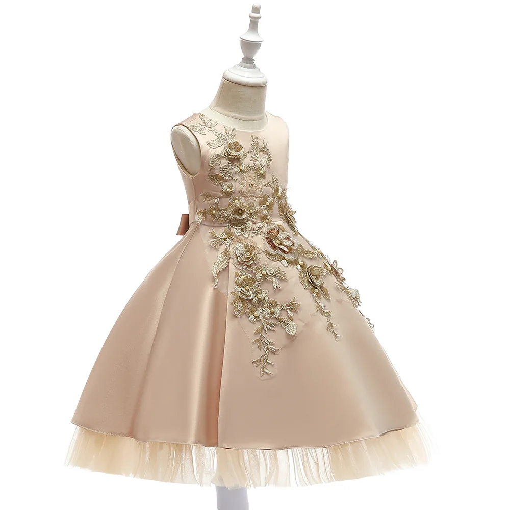 MQATZ Factory Supply Beautiful Model Satin Frock Design Kids Party Dresses L5056